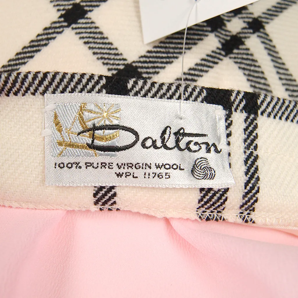 1960s Beige & Black Check Skirt