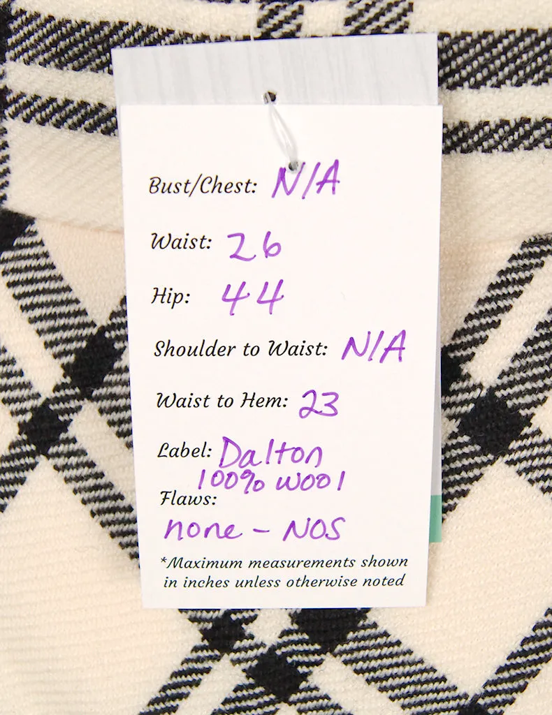 1960s Beige & Black Check Skirt