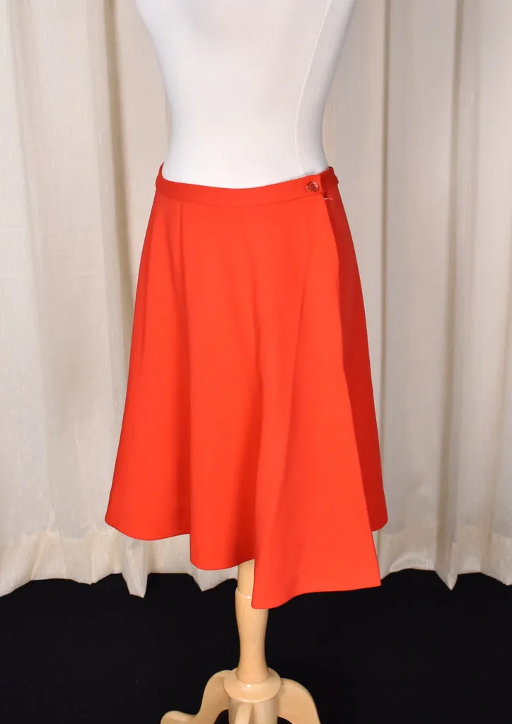 1960s Red A-line Swing Skirt