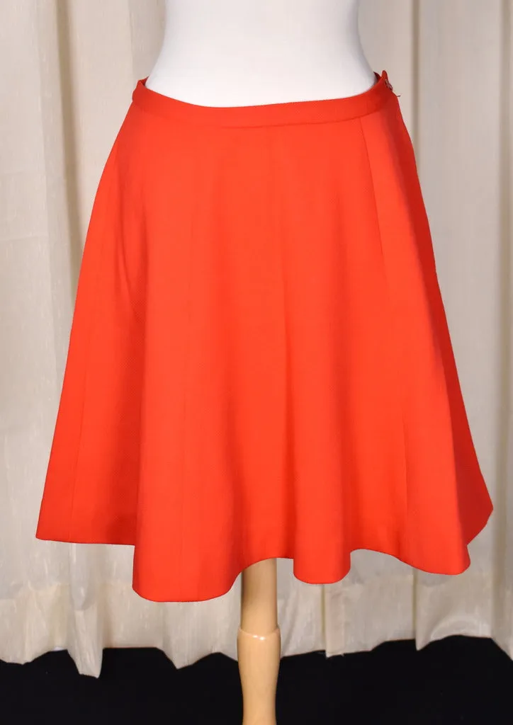 1960s Red A-line Swing Skirt