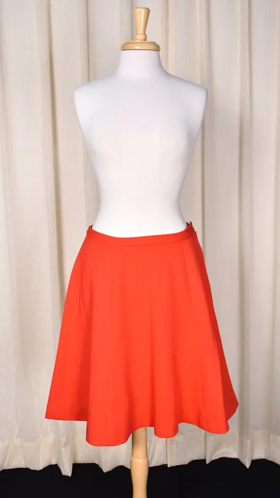 1960s Red A-line Swing Skirt