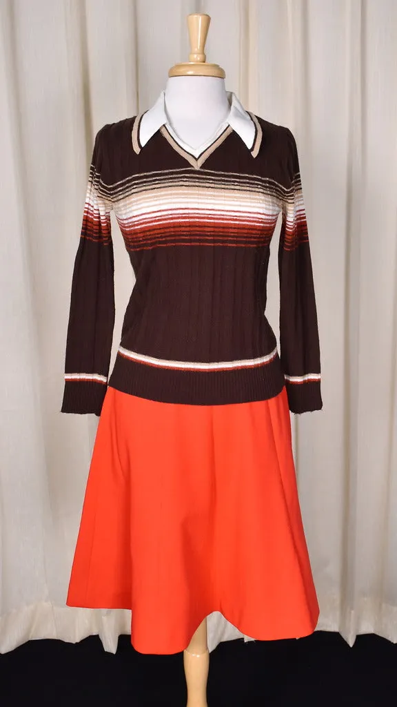 1960s Red A-line Swing Skirt
