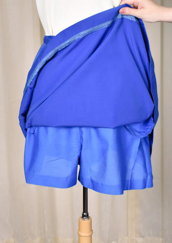 1960s Vintage Royal Blue Striped Skort