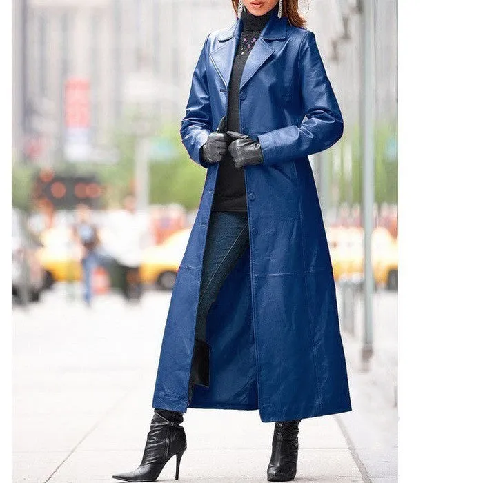 Amory - Long Women Leather Overcoat by The Nevermore