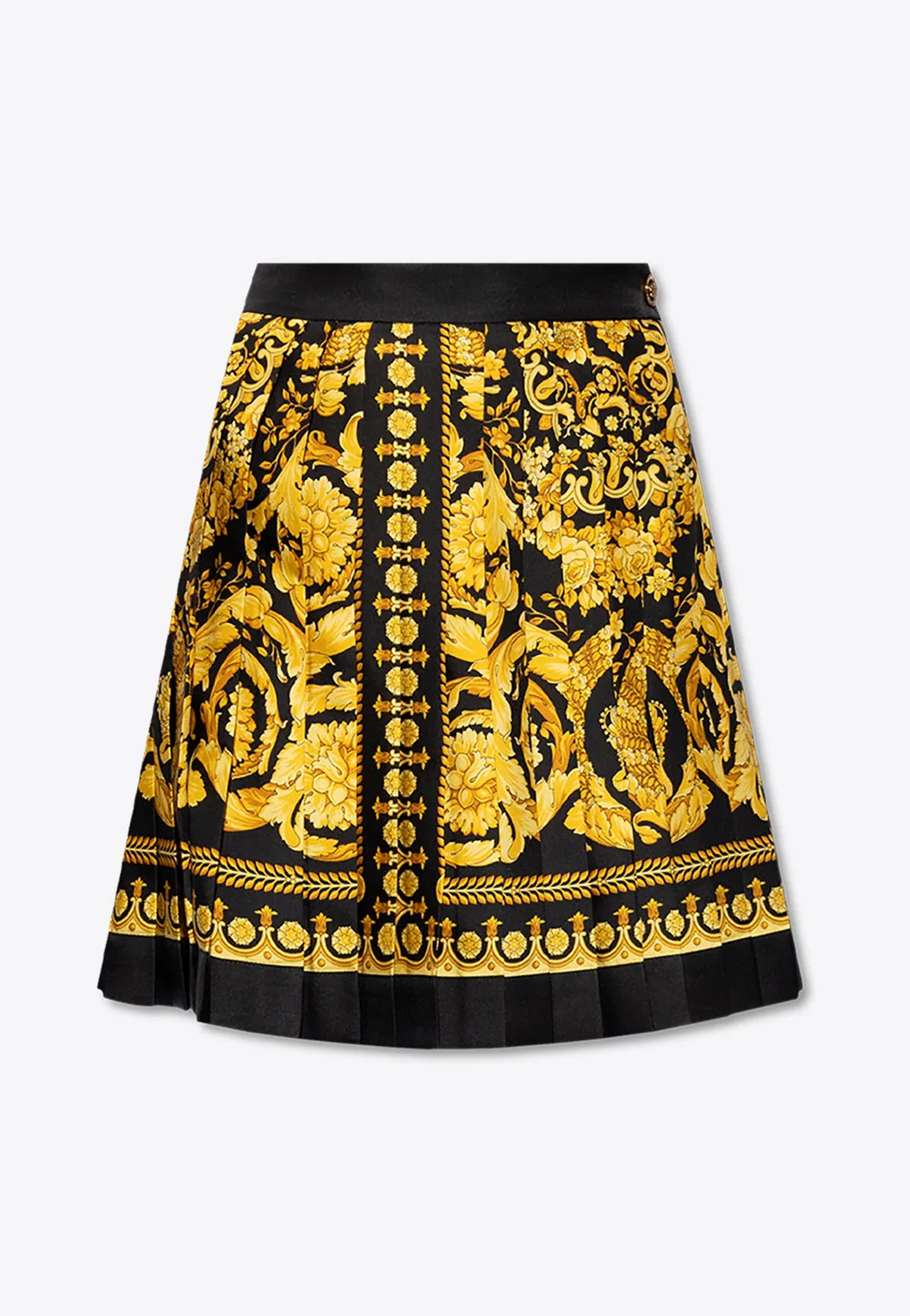 Barocco Print Silk Mini Skirt