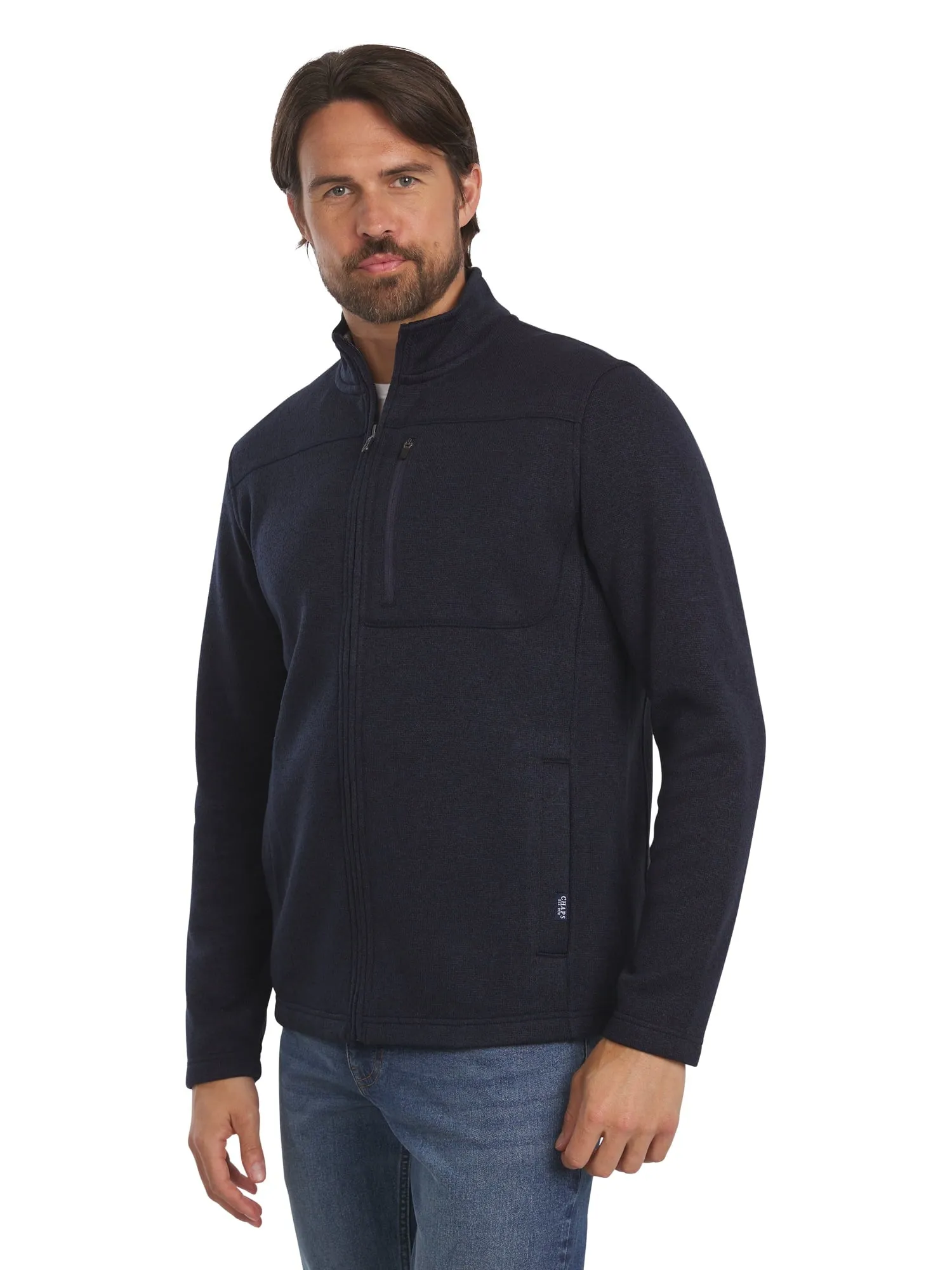 Chaps Mens' & Big Men's Full Zip Fleece Sweater Jacket, Sizes S-2XL