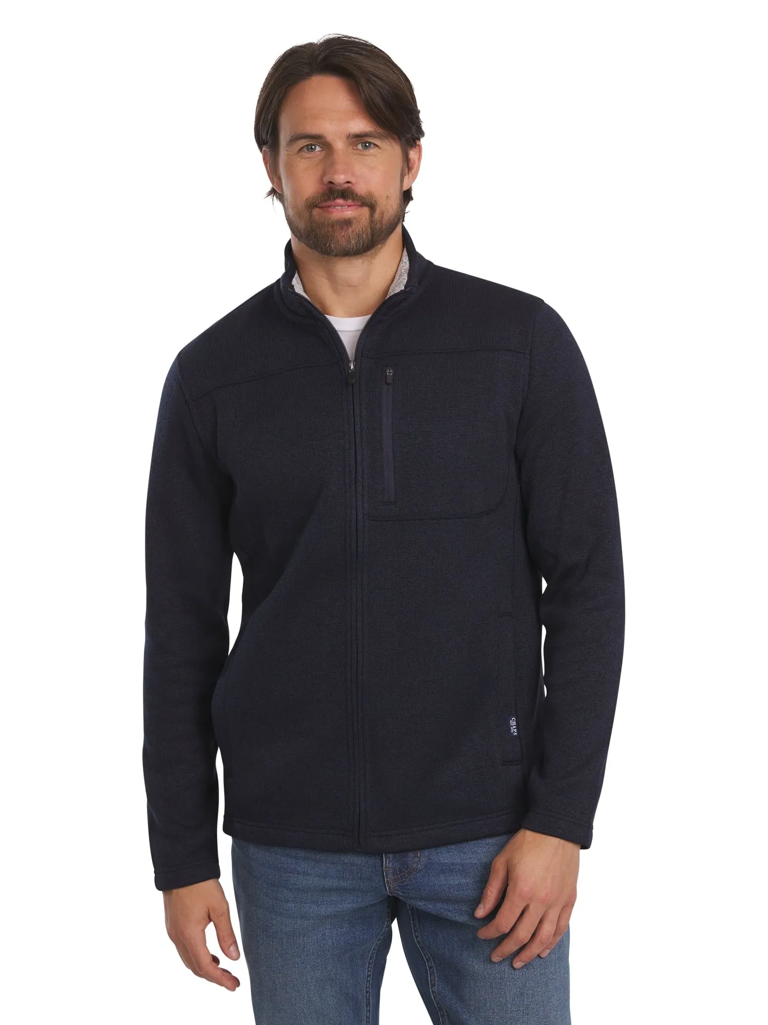 Chaps Mens' & Big Men's Full Zip Fleece Sweater Jacket, Sizes S-2XL