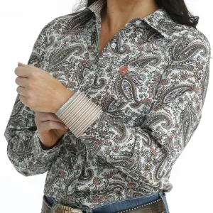 Cinch Women's L/S Light Blue Paisley Western Button Down Shirt