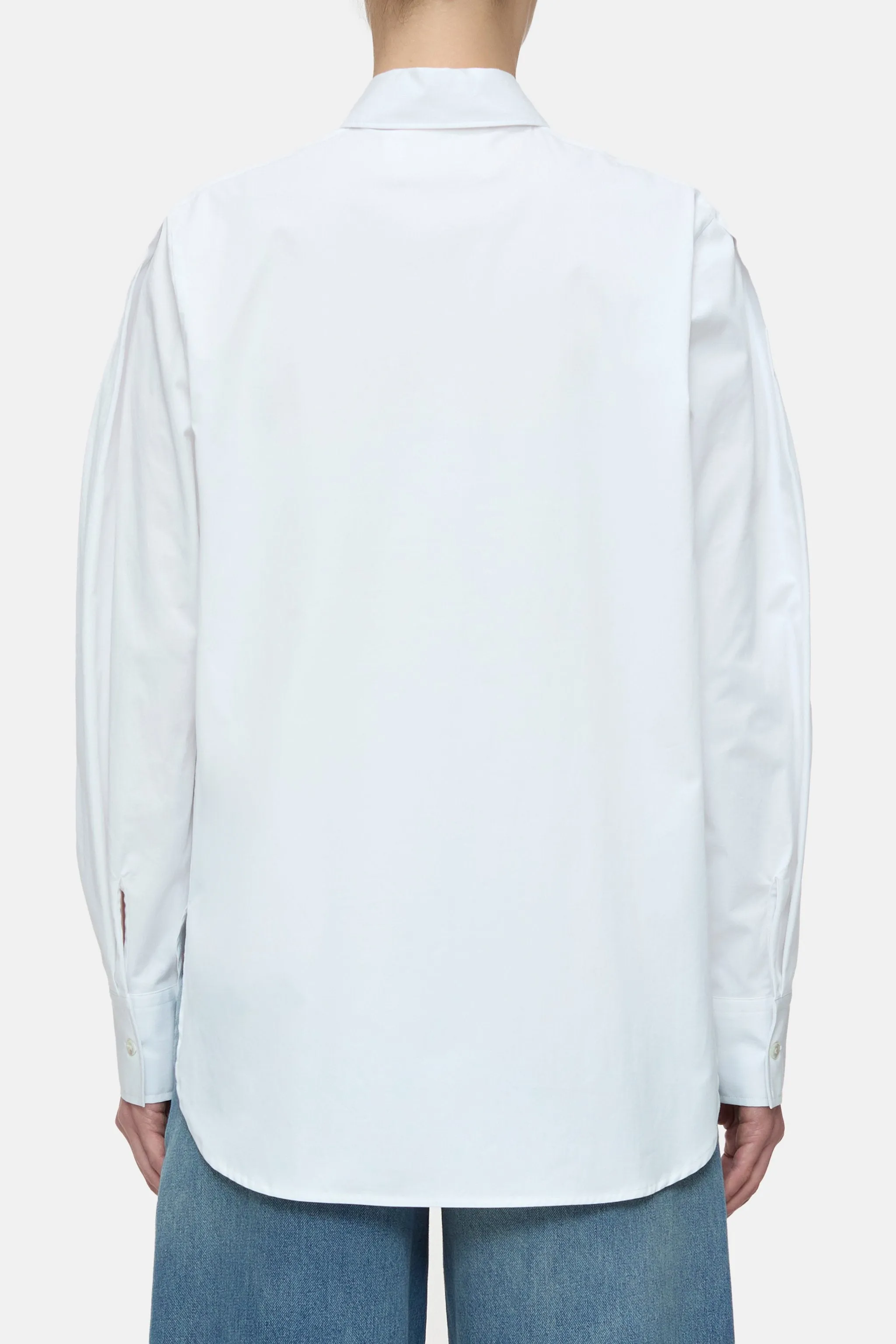 CLOSED WOMENS COTTON POPLIN SHIRT BLOUSE - WHITE