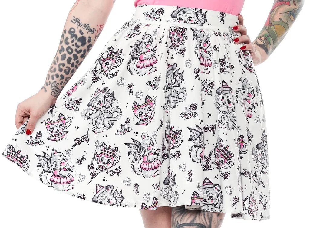Creep Heart Cat Swing Skirt