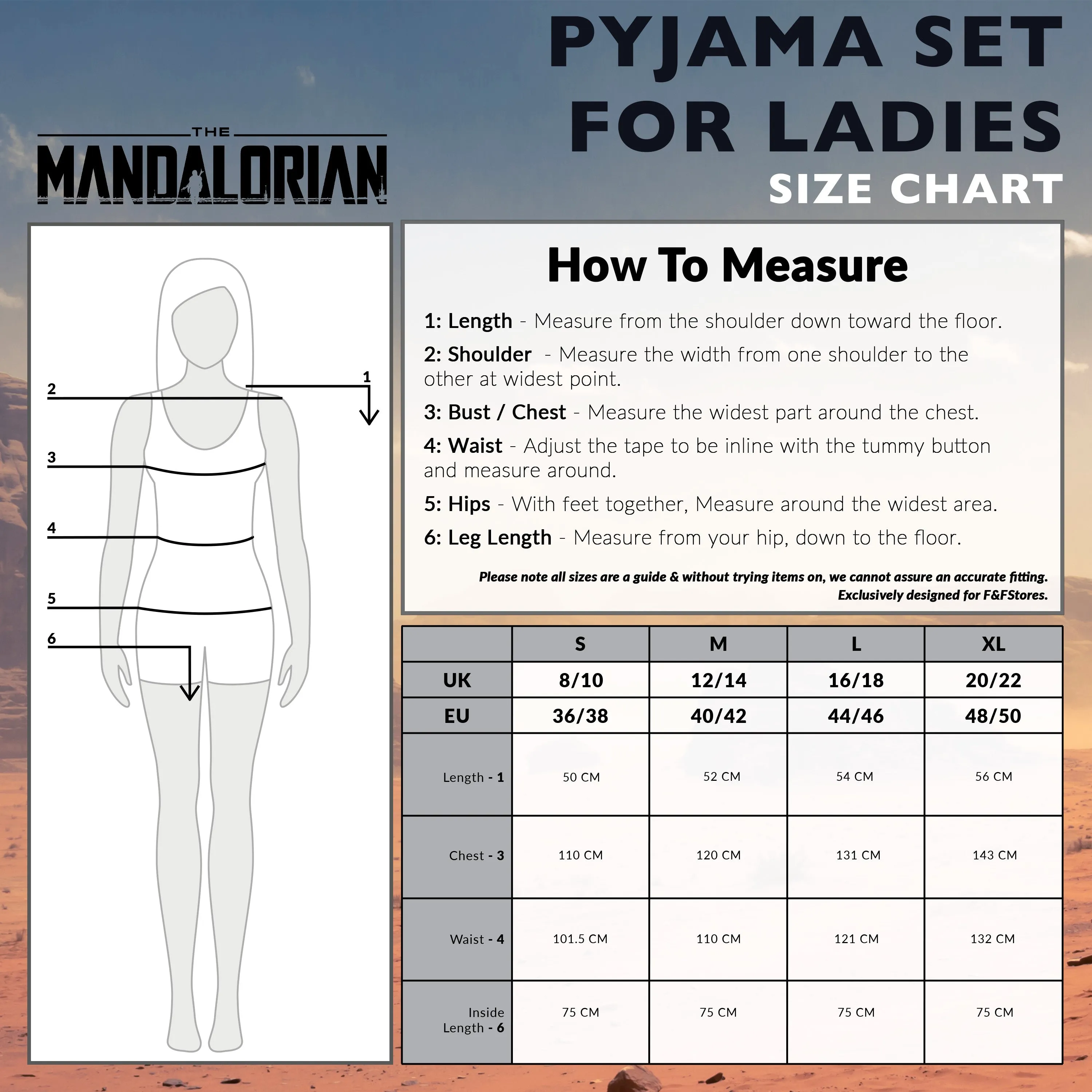 Disney The Mandalorian Womens Pyjamas Set 2 Piece Pyjamas