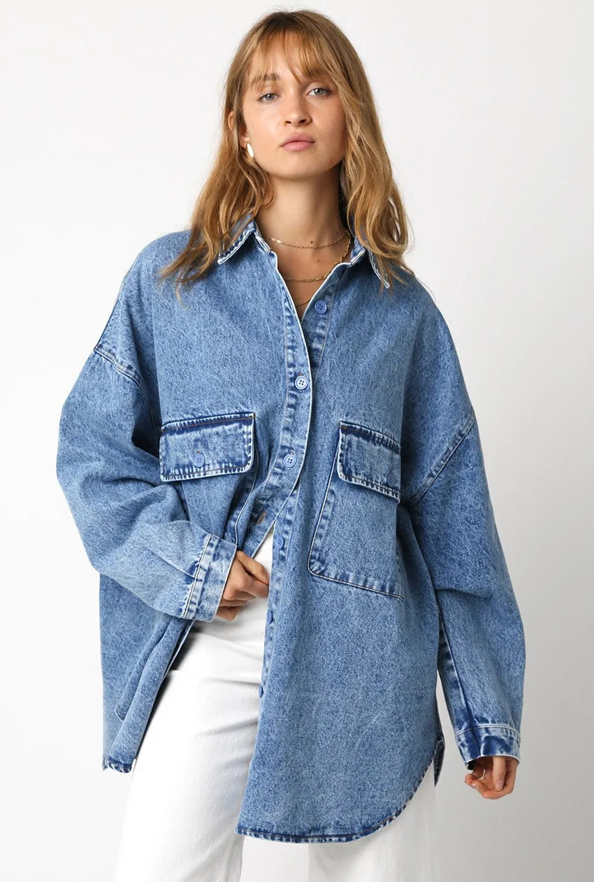 Kinley Oversized Denim Button Up