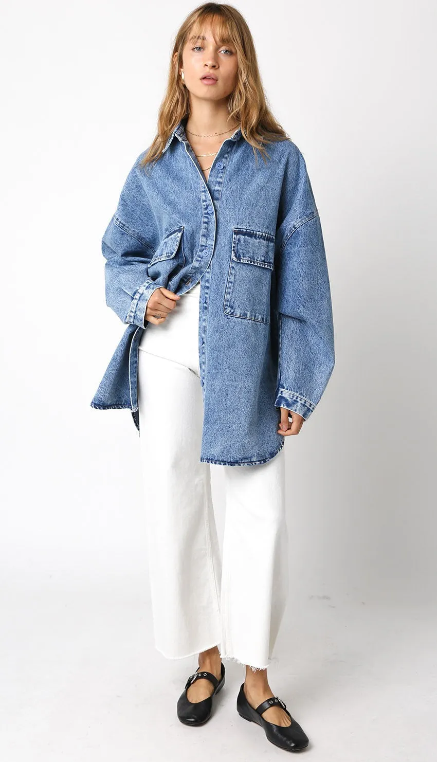 Kinley Oversized Denim Button Up