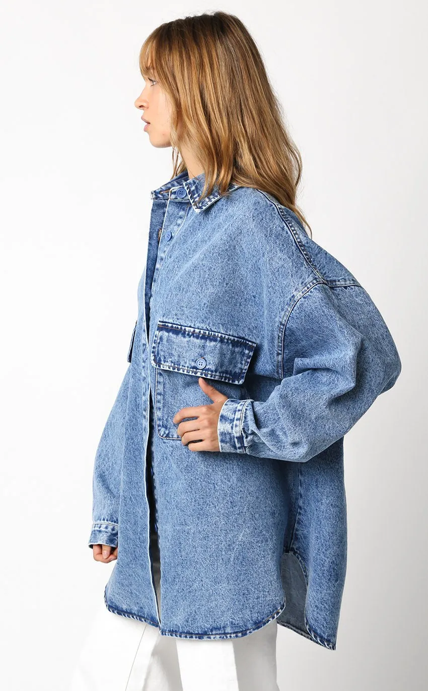 Kinley Oversized Denim Button Up