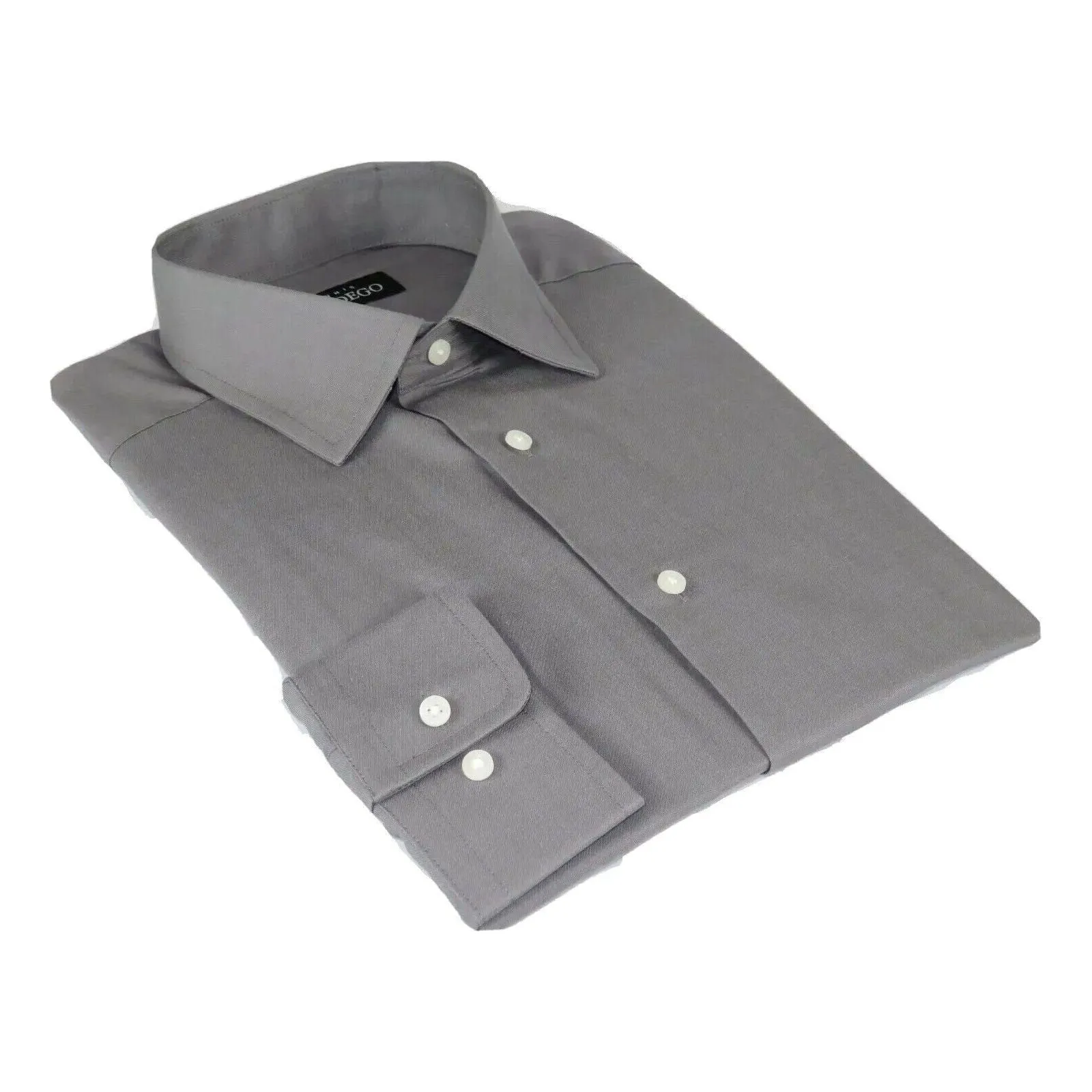 Men Mondego 100% Soft Cotton Dress Classic shirt Long Sleeves sn100 gray Solid