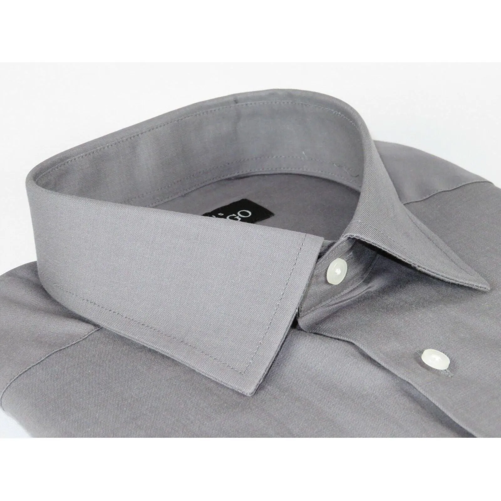 Men Mondego 100% Soft Cotton Dress Classic shirt Long Sleeves sn100 gray Solid