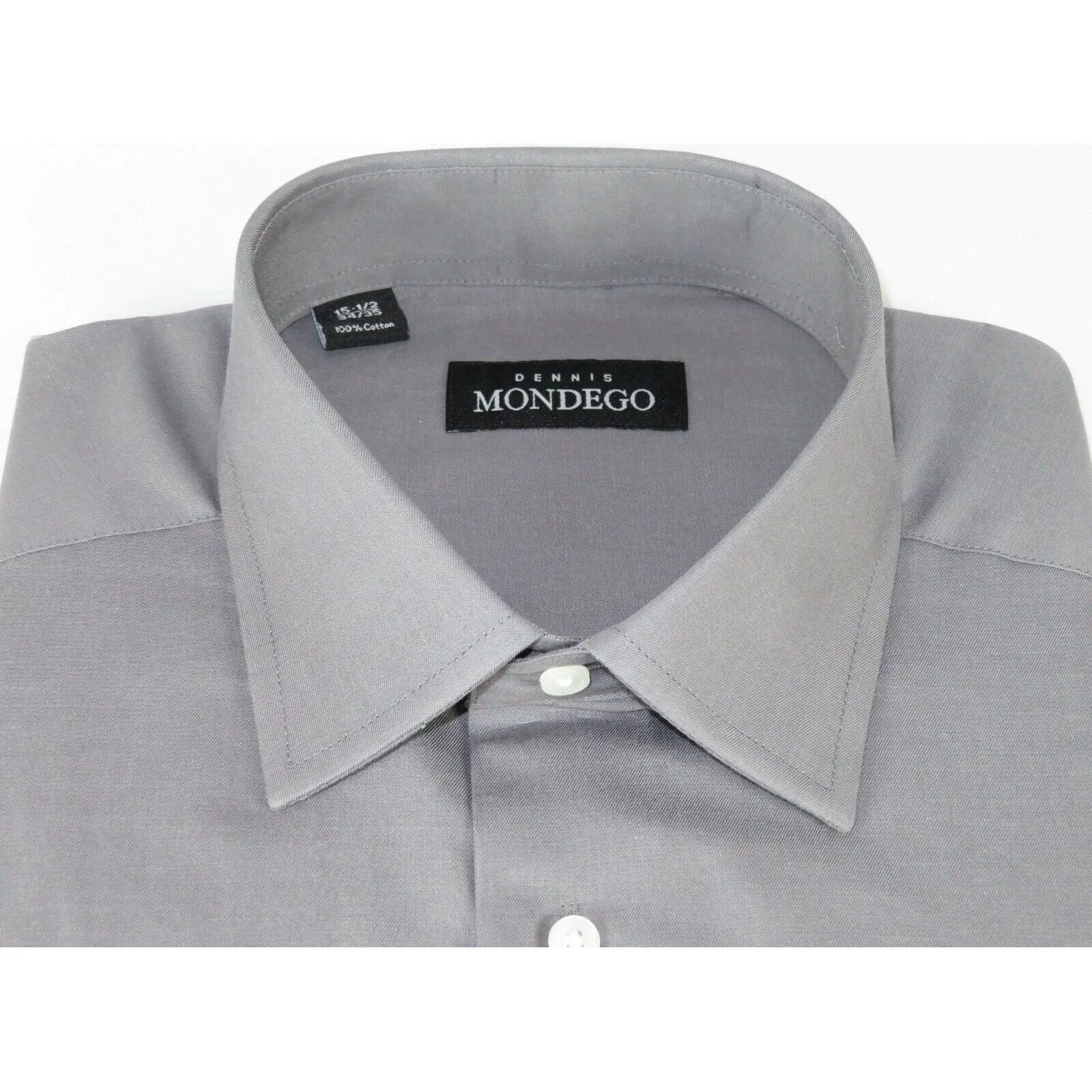 Men Mondego 100% Soft Cotton Dress Classic shirt Long Sleeves sn100 gray Solid