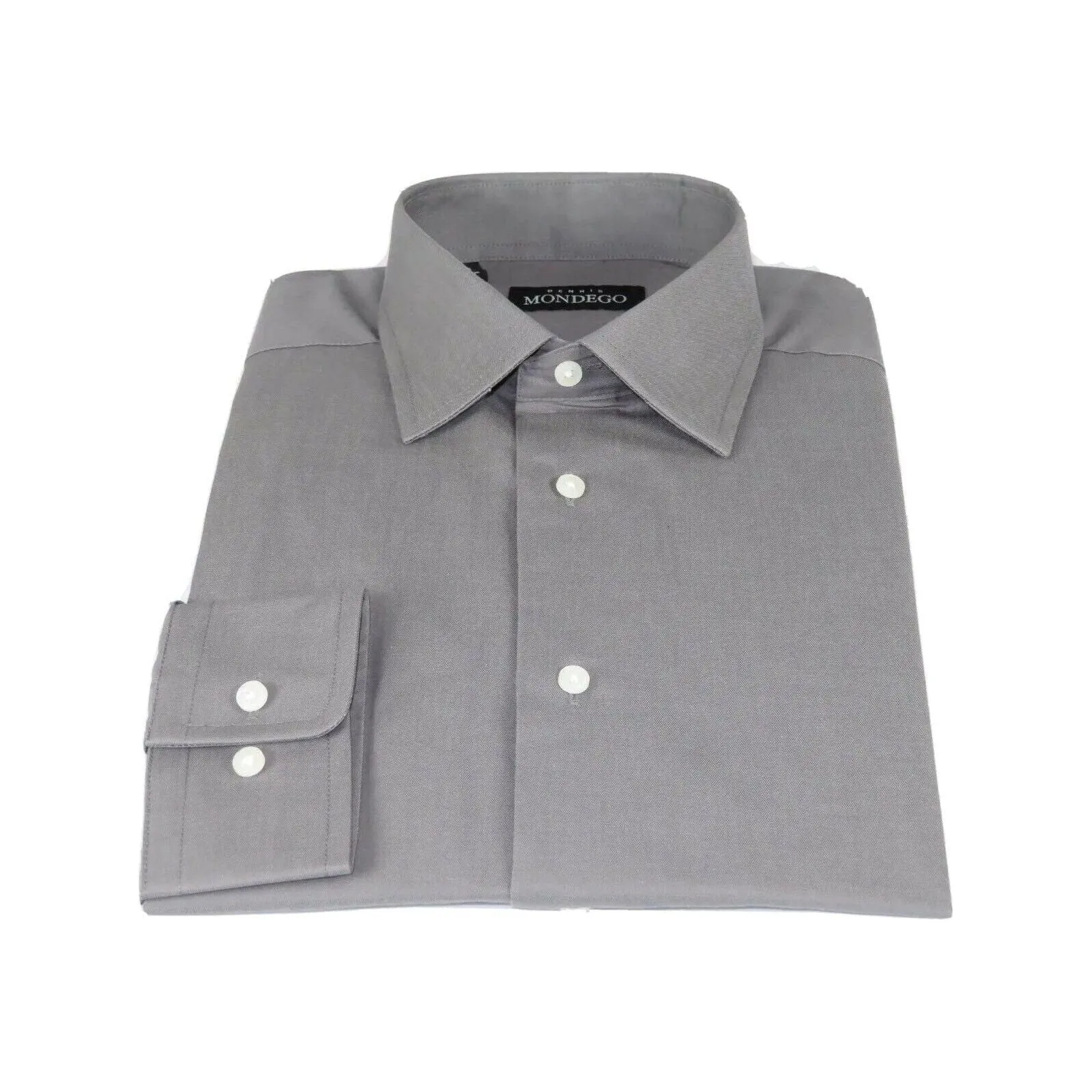 Men Mondego 100% Soft Cotton Dress Classic shirt Long Sleeves sn100 gray Solid