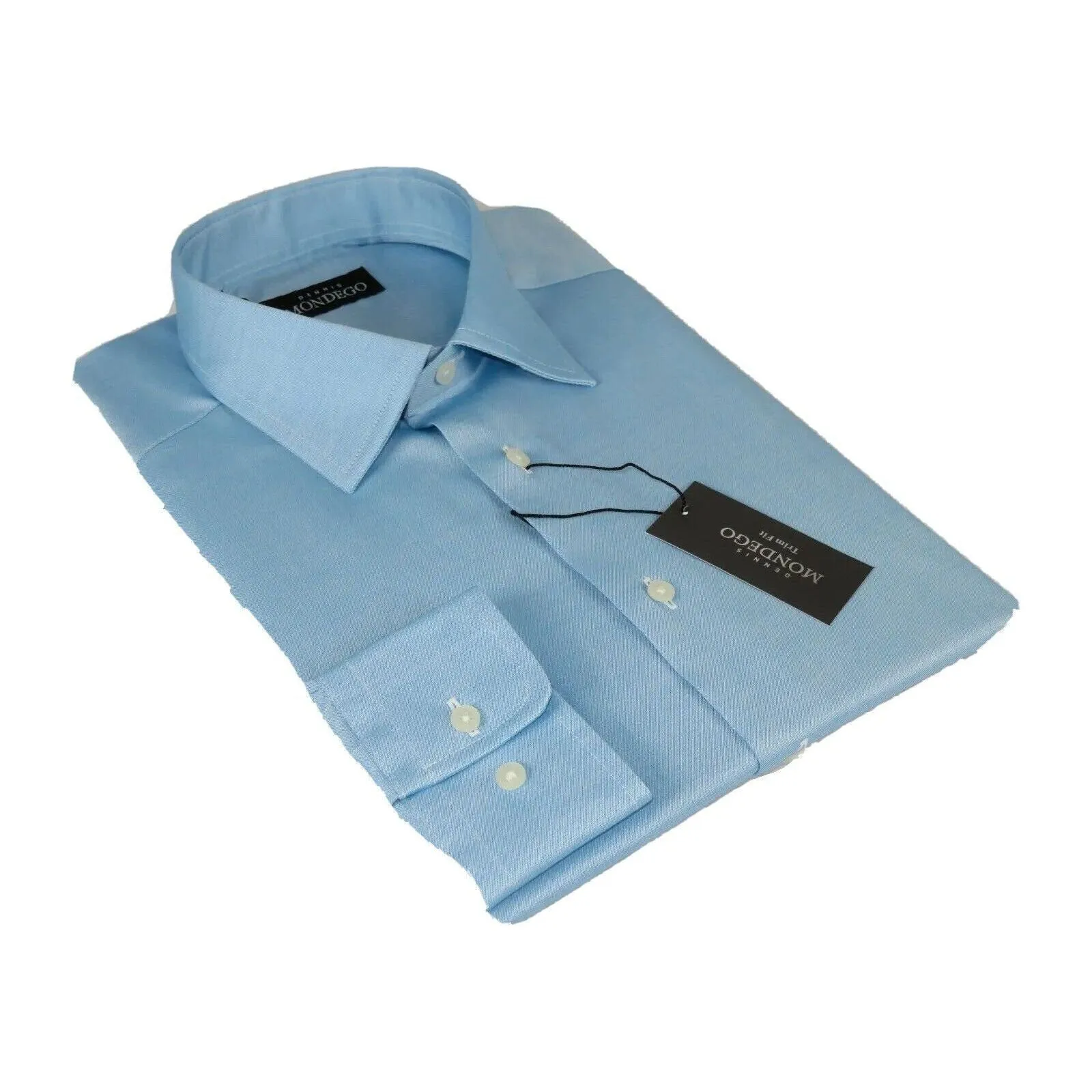 Men Mondego 100% Soft Cotton Dress Classic shirt Long Sleeves sn400 Solid Blue
