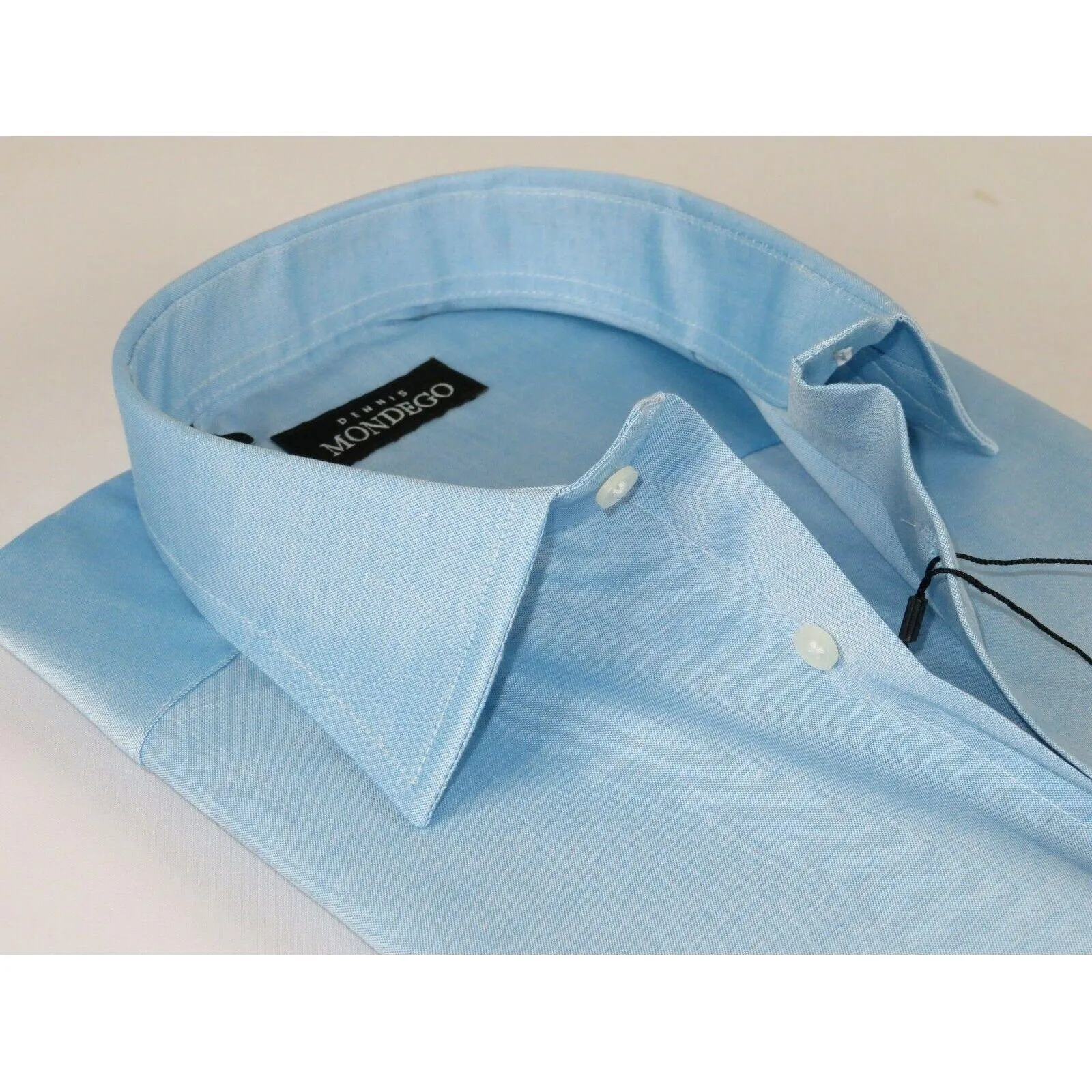 Men Mondego 100% Soft Cotton Dress Classic shirt Long Sleeves sn400 Solid Blue