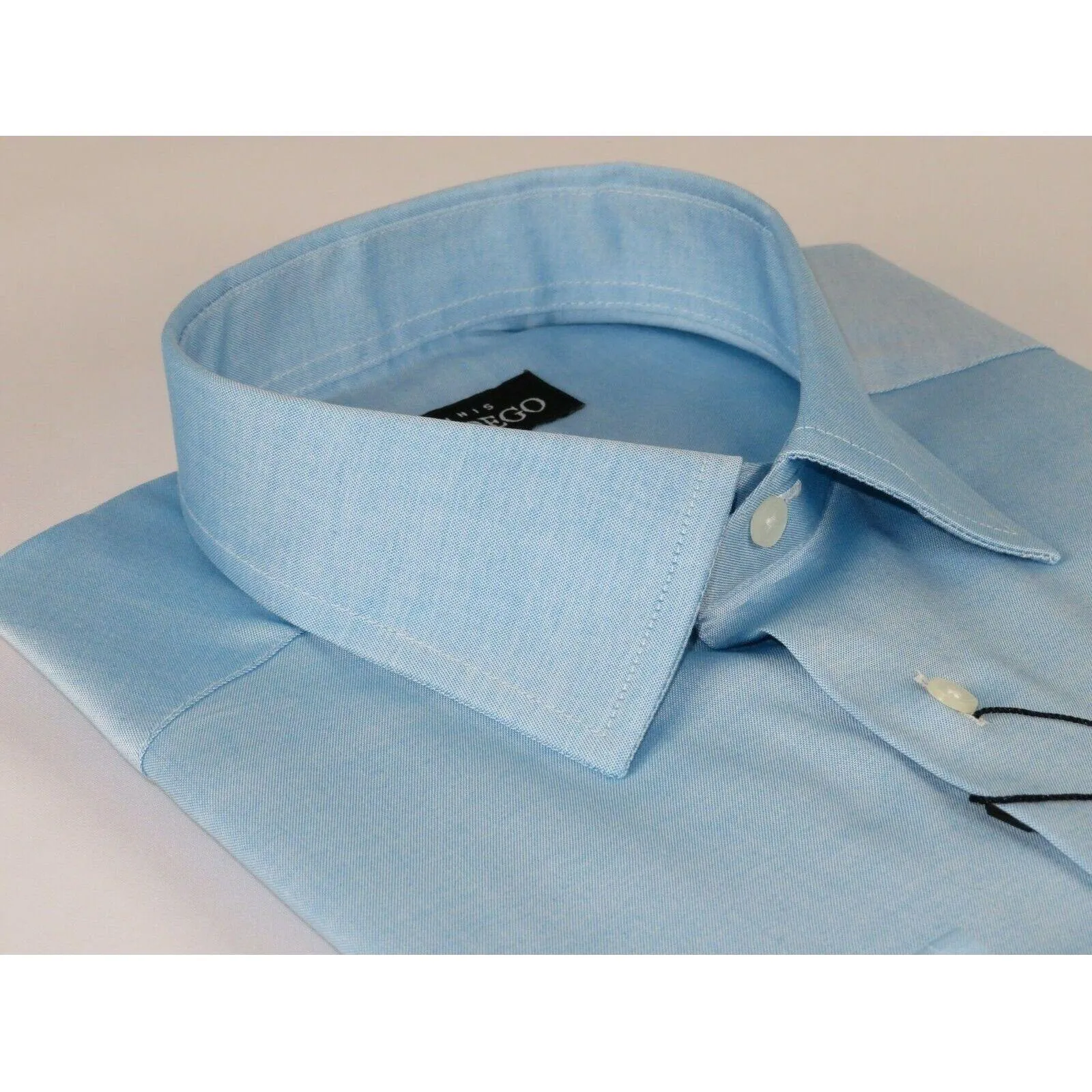 Men Mondego 100% Soft Cotton Dress Classic shirt Long Sleeves sn400 Solid Blue