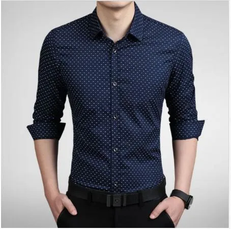 Men Wine Red Single Breasted Long Sleeve Shirt Casual Men Dress Shirt.