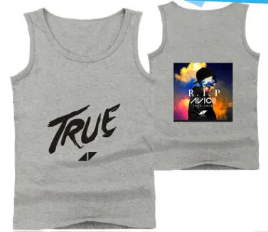 Mens Casual Tank Tops Summer Sleeveless T-shirt Vest Men Underwear Crew Neck Athletic Vest Sweden DJ Avicii Print Vests Tees Male Tops