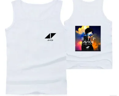 Mens Casual Tank Tops Summer Sleeveless T-shirt Vest Men Underwear Crew Neck Athletic Vest Sweden DJ Avicii Print Vests Tees Male Tops