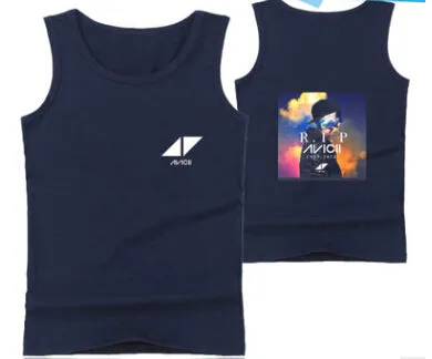 Mens Casual Tank Tops Summer Sleeveless T-shirt Vest Men Underwear Crew Neck Athletic Vest Sweden DJ Avicii Print Vests Tees Male Tops