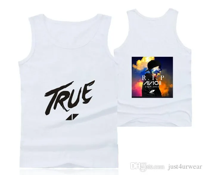 Mens Casual Tank Tops Summer Sleeveless T-shirt Vest Men Underwear Crew Neck Athletic Vest Sweden DJ Avicii Print Vests Tees Male Tops