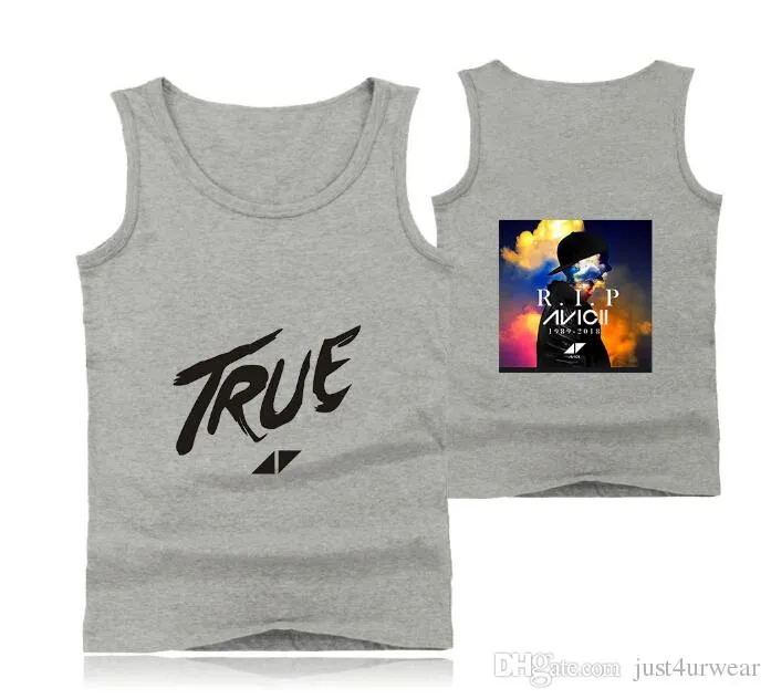 Mens Casual Tank Tops Summer Sleeveless T-shirt Vest Men Underwear Crew Neck Athletic Vest Sweden DJ Avicii Print Vests Tees Male Tops