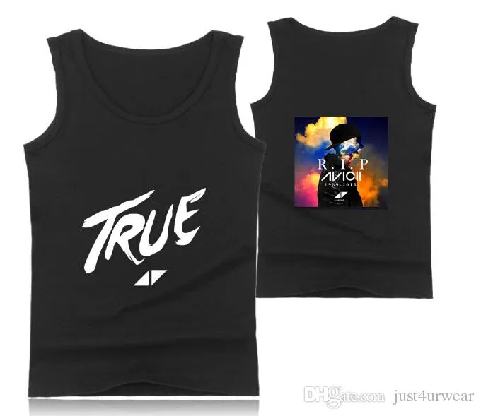 Mens Casual Tank Tops Summer Sleeveless T-shirt Vest Men Underwear Crew Neck Athletic Vest Sweden DJ Avicii Print Vests Tees Male Tops
