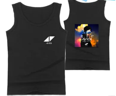 Mens Casual Tank Tops Summer Sleeveless T-shirt Vest Men Underwear Crew Neck Athletic Vest Sweden DJ Avicii Print Vests Tees Male Tops