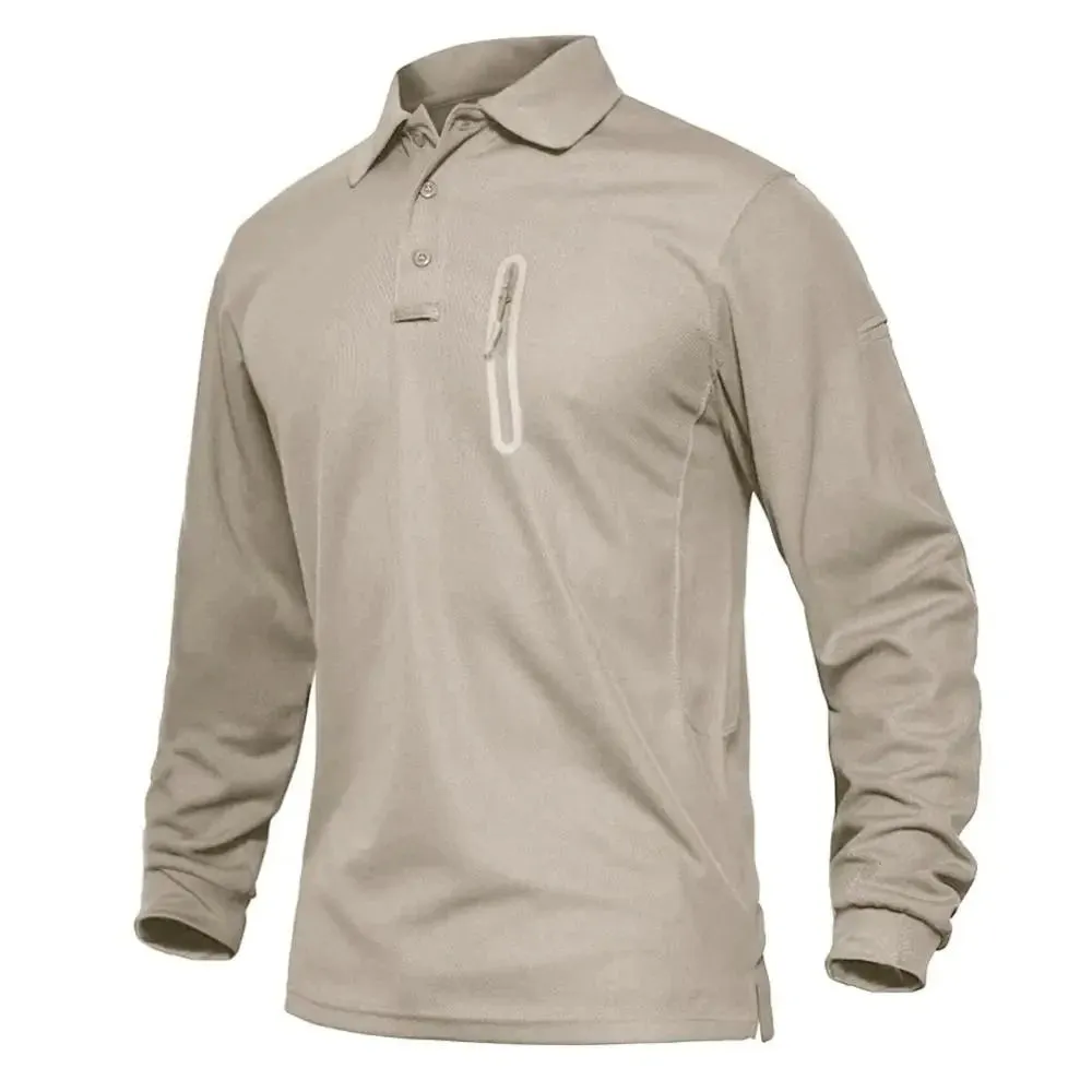 Mens Long Sleeve Polos Tee Shirts Summer Casual Golf Sports T-shirts Tops