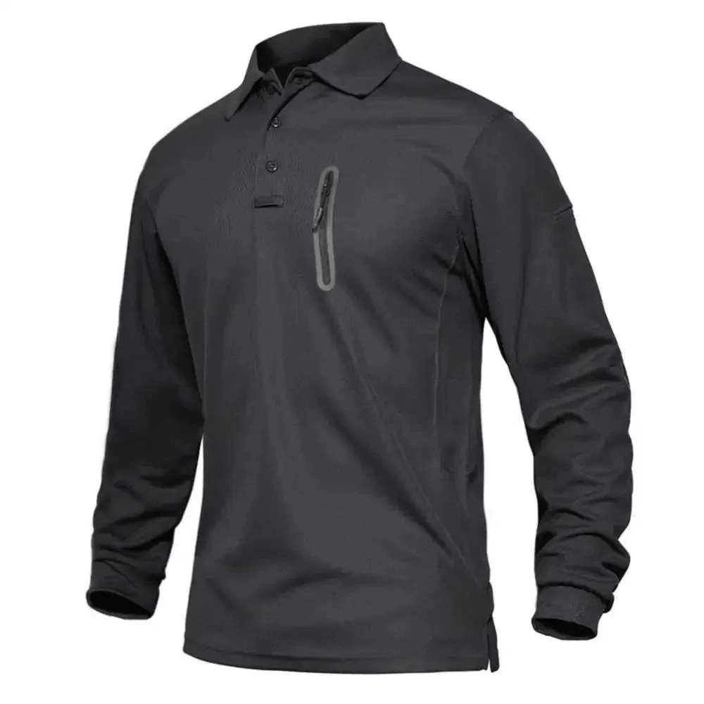 Mens Long Sleeve Polos Tee Shirts Summer Casual Golf Sports T-shirts Tops