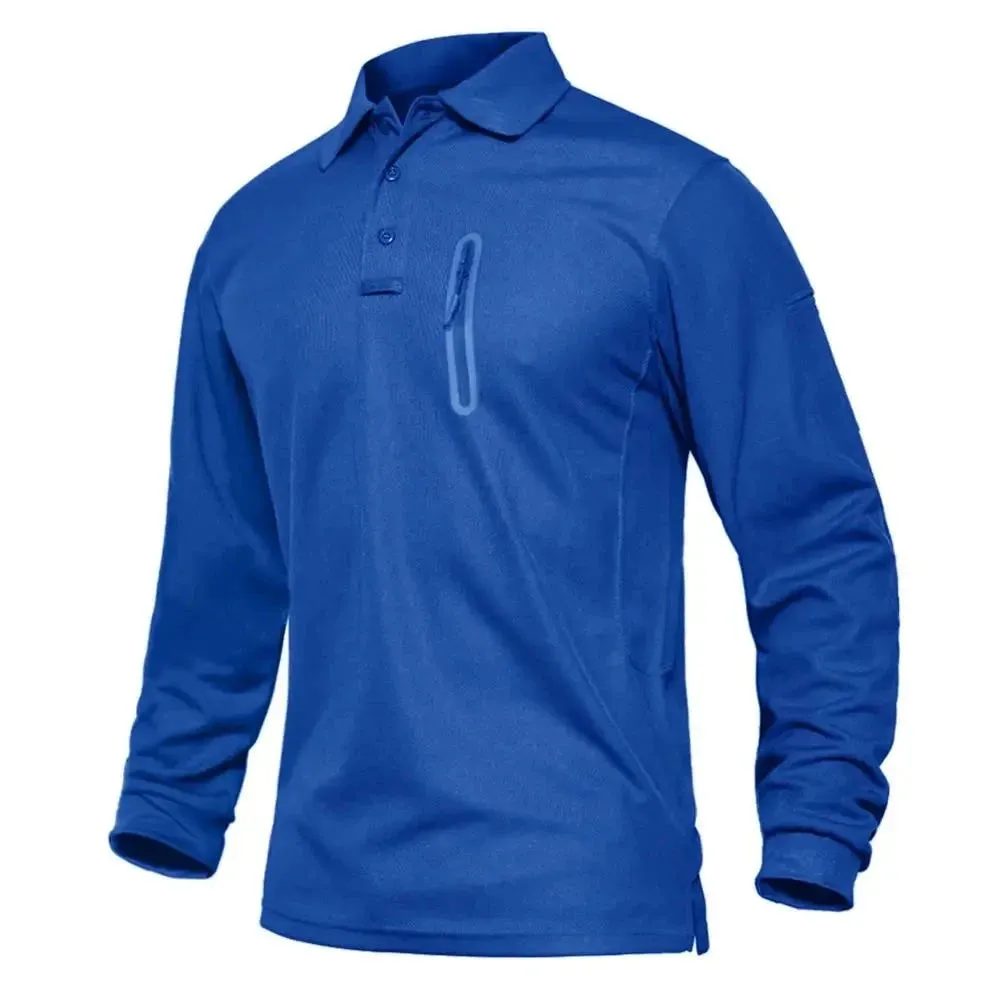 Mens Long Sleeve Polos Tee Shirts Summer Casual Golf Sports T-shirts Tops