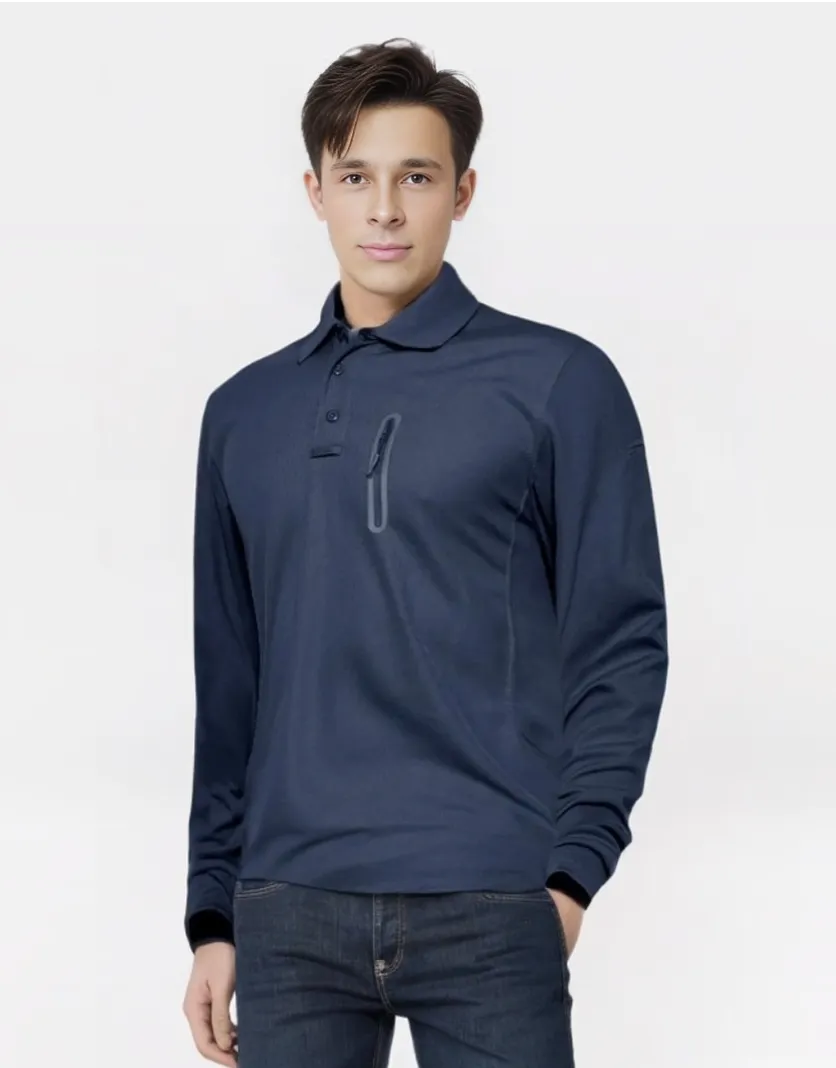 Mens Long Sleeve Polos Tee Shirts Summer Casual Golf Sports T-shirts Tops