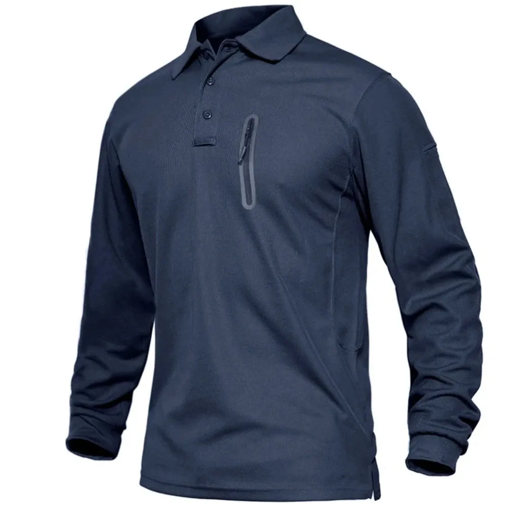 Mens Long Sleeve Polos Tee Shirts Summer Casual Golf Sports T-shirts Tops
