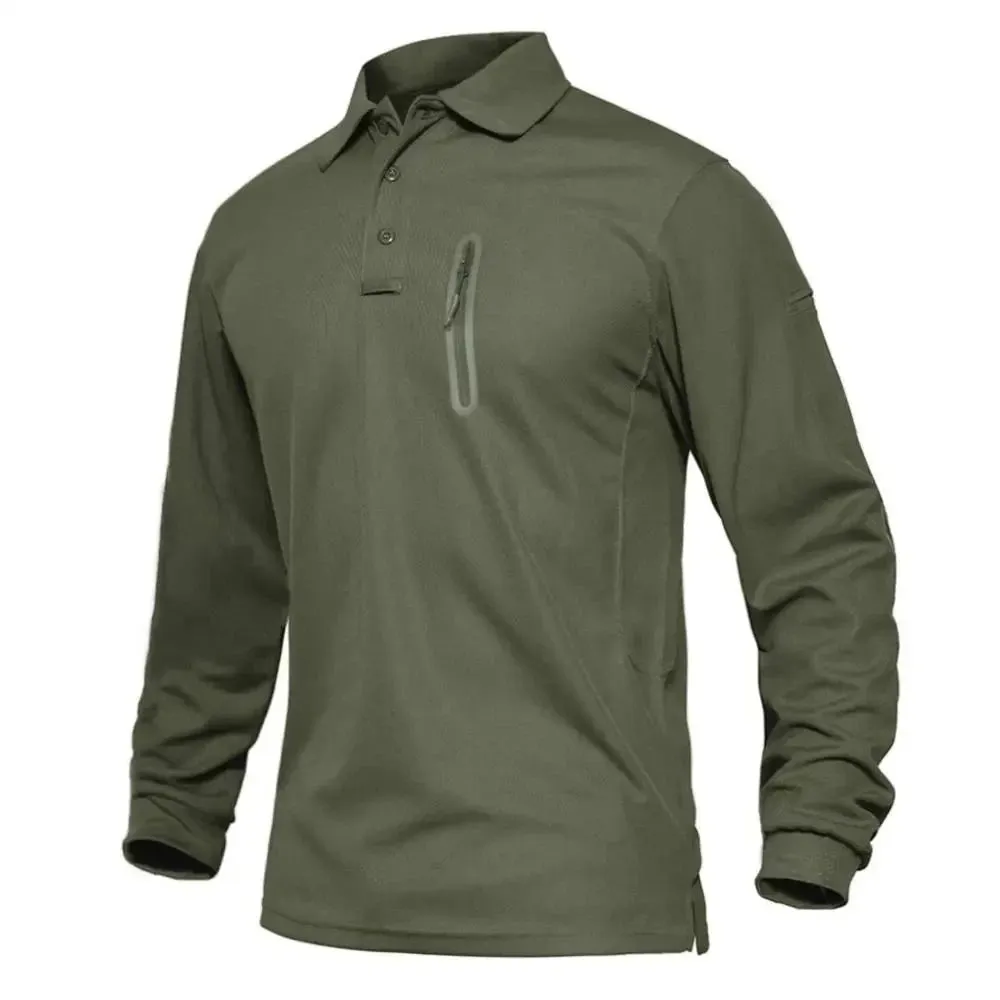 Mens Long Sleeve Polos Tee Shirts Summer Casual Golf Sports T-shirts Tops