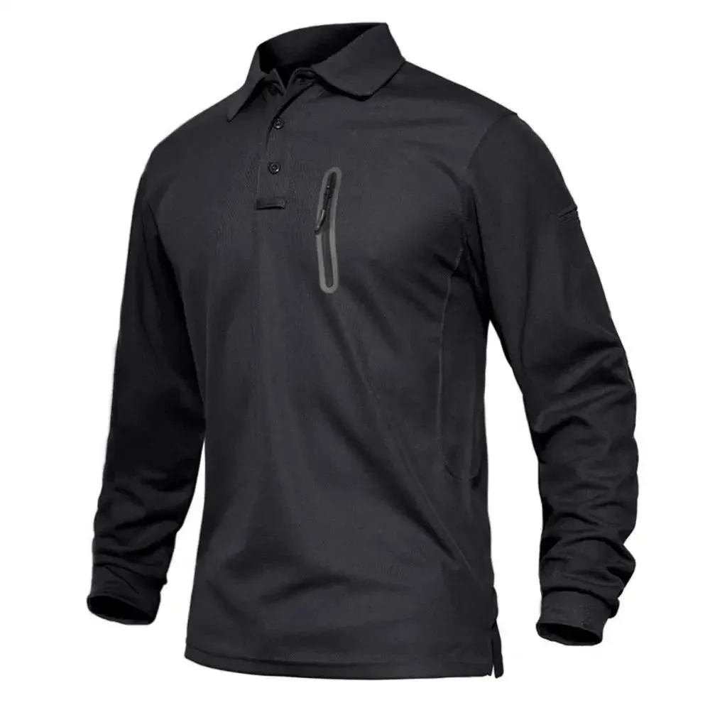 Mens Long Sleeve Polos Tee Shirts Summer Casual Golf Sports T-shirts Tops