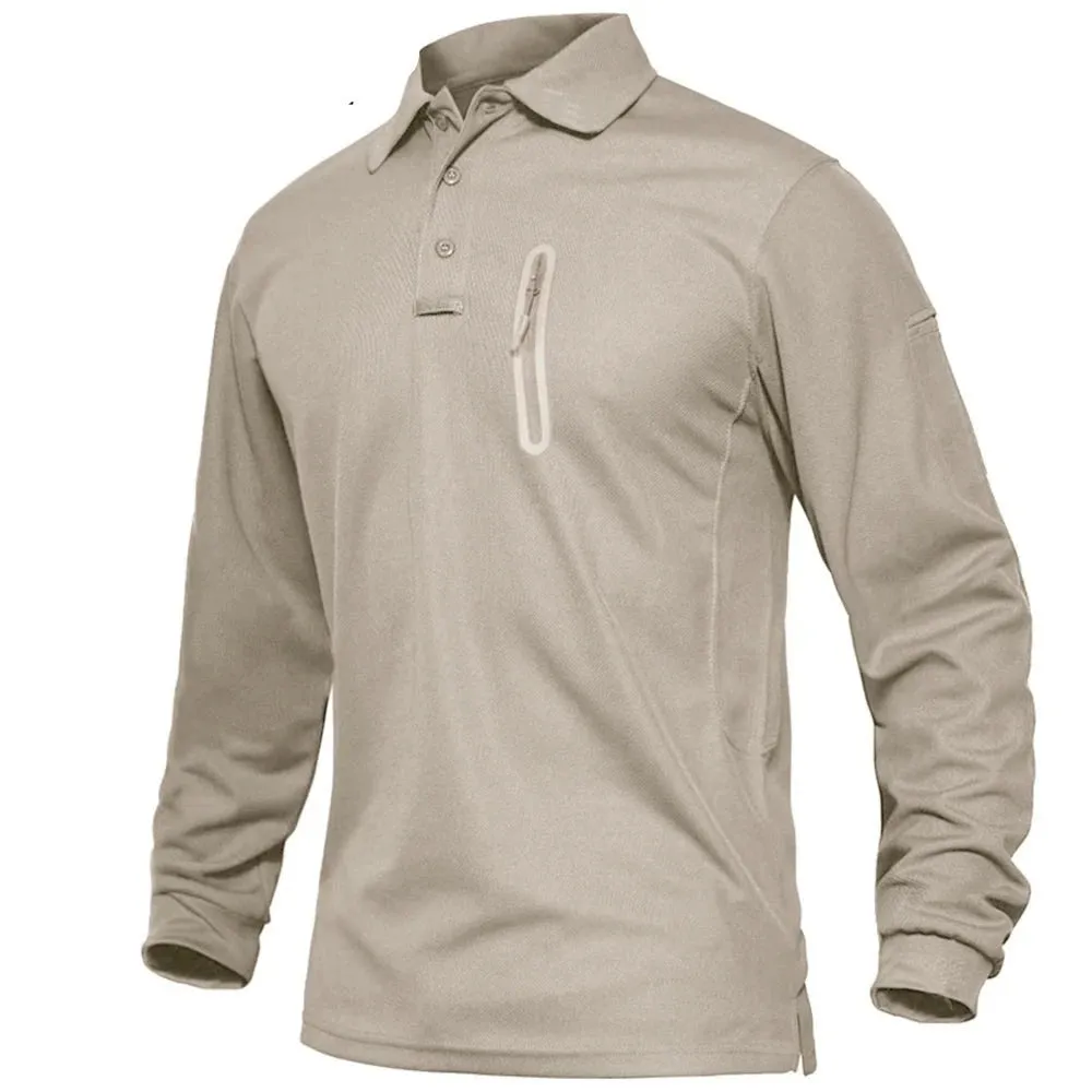 Mens Long Sleeve Polos Tee Shirts Summer Casual Golf Sports T-shirts Tops