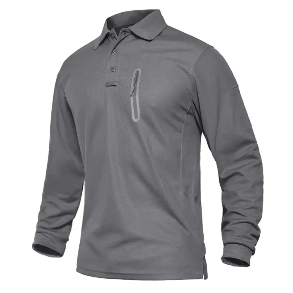 Mens Long Sleeve Polos Tee Shirts Summer Casual Golf Sports T-shirts Tops