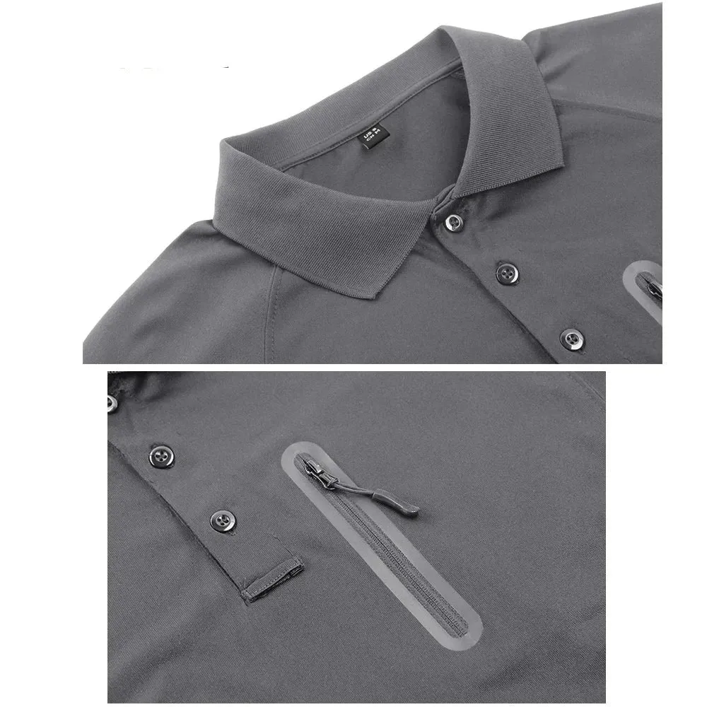 Mens Long Sleeve Polos Tee Shirts Summer Casual Golf Sports T-shirts Tops