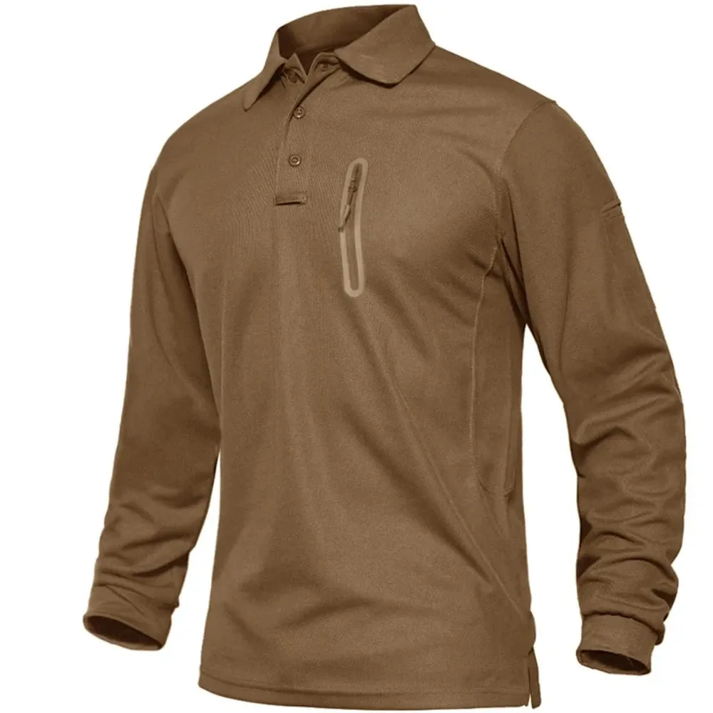 Mens Long Sleeve Polos Tee Shirts Summer Casual Golf Sports T-shirts Tops