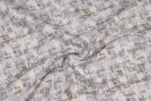 Multicolor Abstract Printed Cotton Satin Fabric