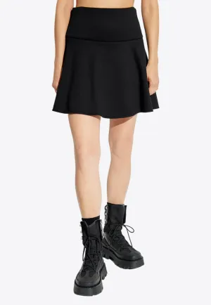 Neoprene Flared Mini Skirt