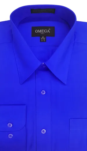 Omega Royal Blue Long Sleeve Dress Shirt