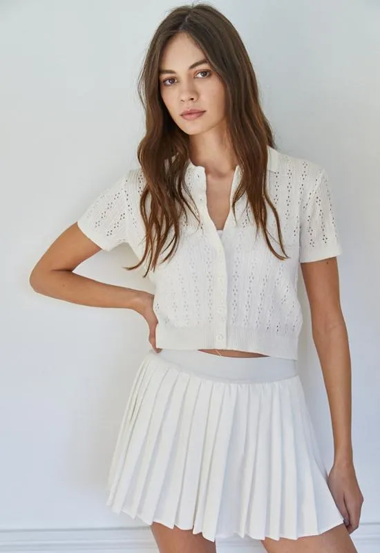 Pleated Mini Skirt - White