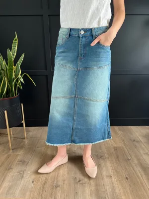"Hailey" Vintage Calf Length A-Line Skirt