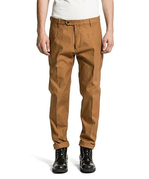 Replay Tan One Off II Yeldun Evolution Mens Cotton Canvas Jeans W33" L31"